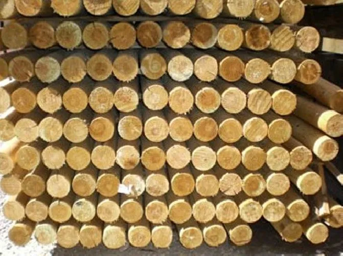 Postes de madera tratada, postes calibrados y sin calibrar baratos