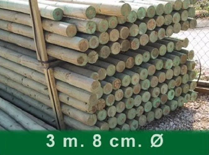 Poste de madera maciza 3/5 200 cm